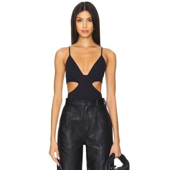 Free People x REVOLVE Love Triangle Bodysuit in Black Medium New Womens Top - Picture 1 of 14